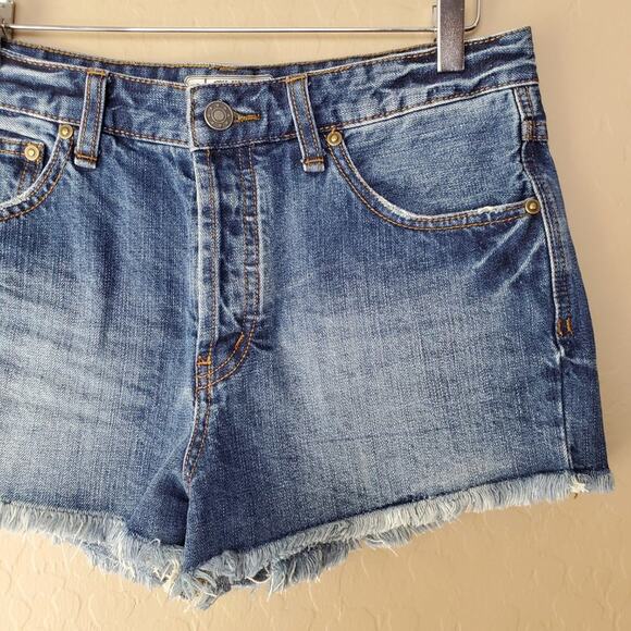 Free People High-Rise Cut Off Denim Shorts - Picture 4 of 9